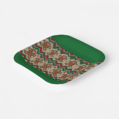 Gebreide kerstman kerstpatroon  papieren bordje (Gebogen)