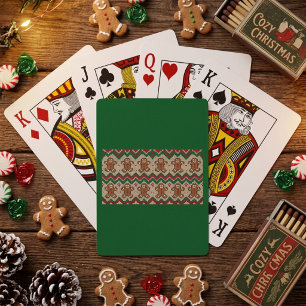 Gebreide kerstman kerstpatroon pokerkaarten