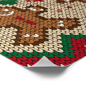 Gebreide kerstman kerstpatroon  poster (Hoek)