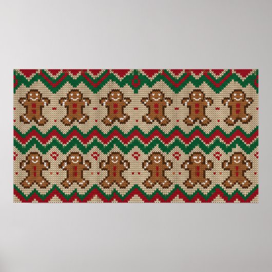 Gebreide kerstman kerstpatroon  poster (Voorkant)