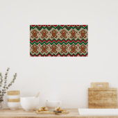 Gebreide kerstman kerstpatroon  poster (Keuken)