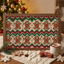 Gebreide kerstman kerstpatroon poster