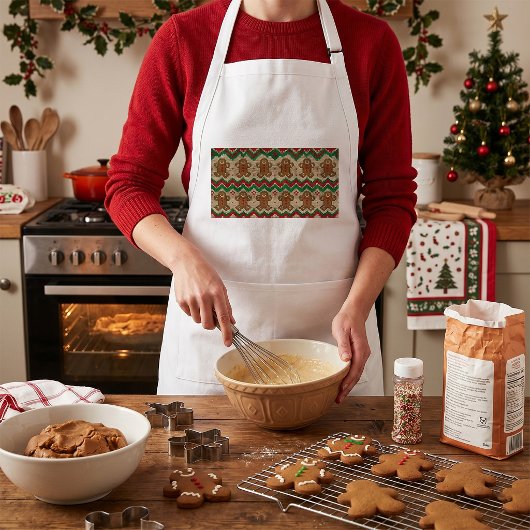 Gebreide kerstman kerstpatroon standaard schort
