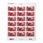 Gebreide Kerstmis Etiket (Full Sheet)