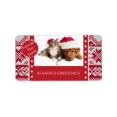 Gebreide Kerstmis Etiket (Voorkant)