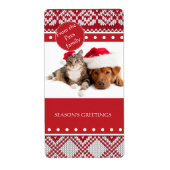 Gebreide Kerstmis Etiket (Voorkant)