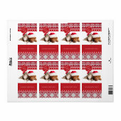 Gebreide Kerstmis Etiket (Full Sheet)