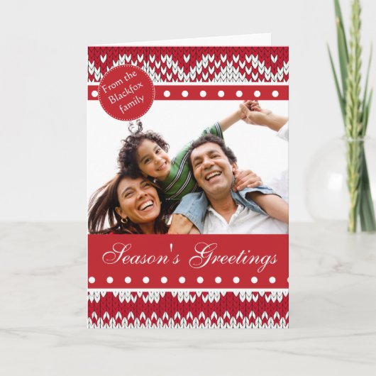 Gebreide Kerstmis Feestdagen Kaart (Voorkant)