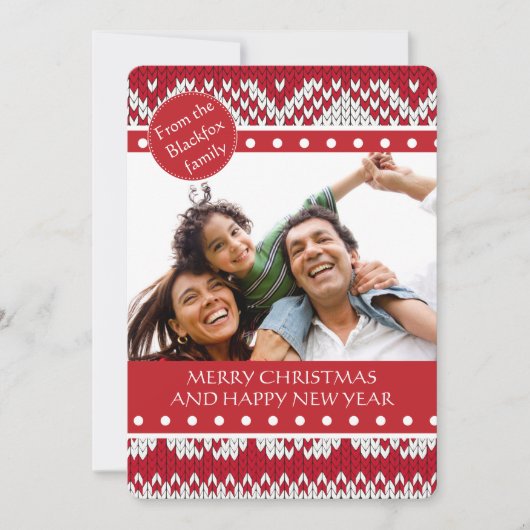 Gebreide Kerstmis Feestdagenkaart (Voorkant)