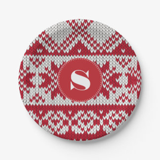 Gebreide Kerstmis Papieren Bordje