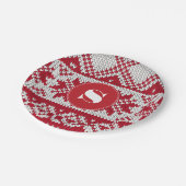 Gebreide Kerstmis Papieren Bordje (Gekanteld)