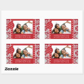 Gebreide Kerstmis Rechthoekige Sticker (Vel)