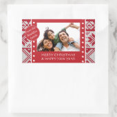 Gebreide Kerstmis Rechthoekige Sticker (Tas)