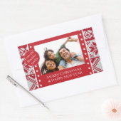 Gebreide Kerstmis Rechthoekige Sticker (Envelop)
