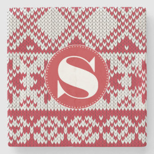 Gebreide Kerstmis Stenen Onderzetter