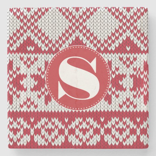 Gebreide Kerstmis Stenen Onderzetter (Voorkant)