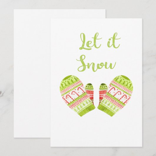 Gebreide Kerstmutsen Feestdagenkaart (Voorkant / Achterkant)