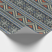 Gebreide Kersttrui Nordic style patroon Cadeaupapier (Hoek)