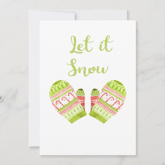 gebreide kerstwanten feestdagenkaart (Voorkant)