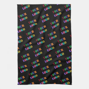 Gebreide keukenhanddoek met bedrijfslogo voorbeeld