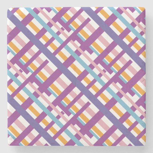 gebreide kunststreep stenen onderzetter (Voorkant)