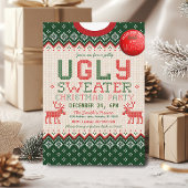 Gebreide lelijke trui kerstfeest uitnodiging