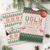 Gebreide lelijke trui kerstfeest uitnodiging