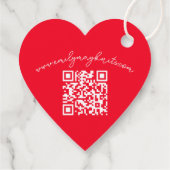 Gebreide liefde hart rode wol gebreide zakelijke l bedankjes labels (Achterkant)