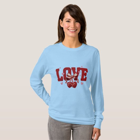 Gebreide Love Dames Tshirt (Voorkant volledig)