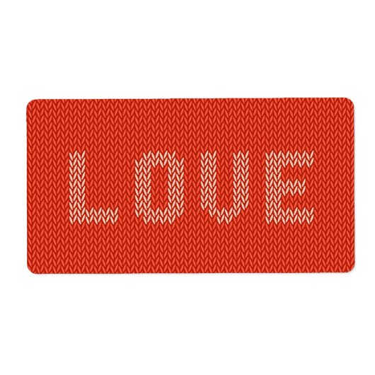 Gebreide LOVE tekst Etiket (Voorkant)