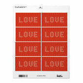 Gebreide LOVE tekst Etiket (Full Sheet)