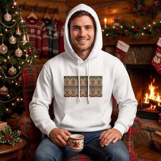Gebreide man van peperkoek Kerstpatroon Hoodie