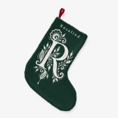 Gebreide muts met botanisch monogram met de letter kleine kerstsok (Voorkant (Hangend))