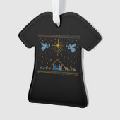 Gebreide nativiteit Ugly Kerstkeuken Religieus Ornament (voorkant)