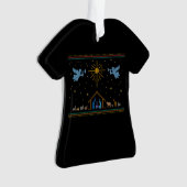 Gebreide nativiteit Ugly Kerstkeuken Religieus Ornament (voorkant)
