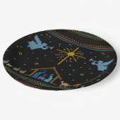 Gebreide nativiteit Ugly Kerstkeuken Religieus Papieren Bordje (Gekanteld)