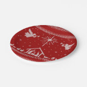 Gebreide nativiteit Ugly Kerstkeuken Religieus Papieren Bordje (Gekanteld)