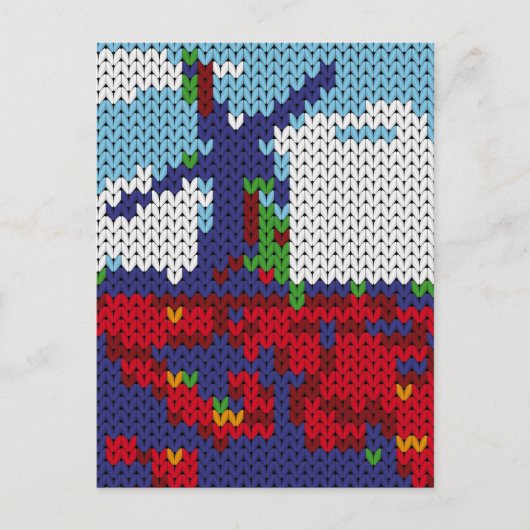 Gebreide Nederlandse windmolen op een veld Briefkaart (Voorkant)