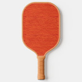 Gebreide oranje wol pickleball paddle (Voorkant)