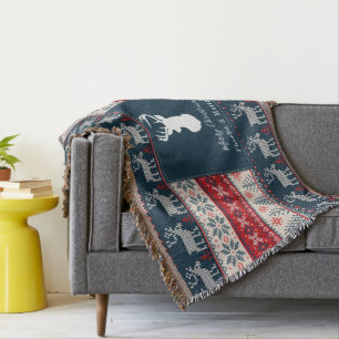 Gebreide Patroon Kerstmis Gepersonaliseerd Deken