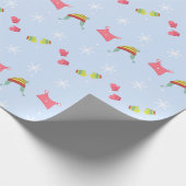 Gebreide Petten en Mittens Cadeaupapier (Hoek)