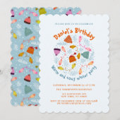 Gebreide Petten en Mittens Winter Set Kaart (Voorkant / Achterkant)