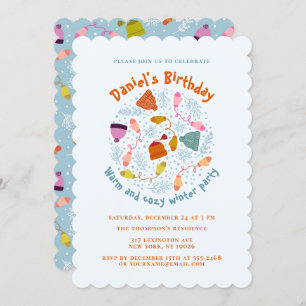 Gebreide Petten en Mittens Winter Set Kaart