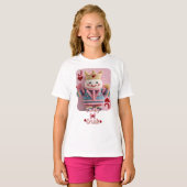 Gebreide Queen of Hearts Valentijn Zelfliefde Pop T-shirt (Voorkant volledig)