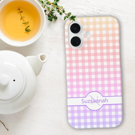 Gebreide Regenboogruit Monogram Aangepast Case-Mate iPhone Case