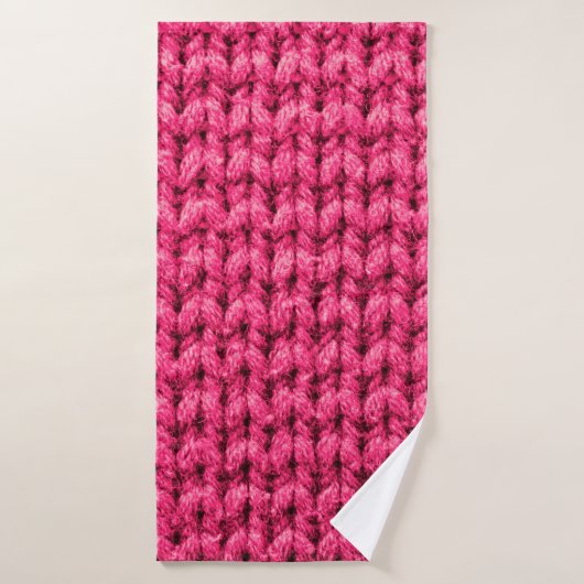Gebreide roze achtergrond. Garens. Verticaal kn Badhanddoek (Badhanddoek)