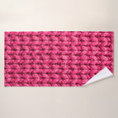 Gebreide roze achtergrond. Garens. Verticaal kn Badhanddoek (Badhanddoek)