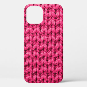 Gebreide roze achtergrond. Garens. Verticaal kn Case-Mate iPhone Case