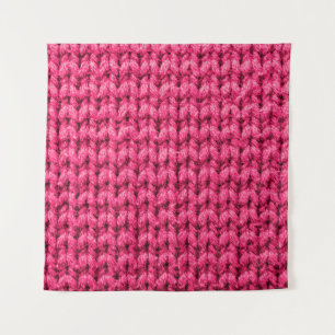 Gebreide roze achtergrond. Garens. Verticaal kn Wandkleed