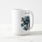 Gebreide Sjaal Snowflakes Laarzen Winter Kleuren Koffiemok (Voorkant rechts)